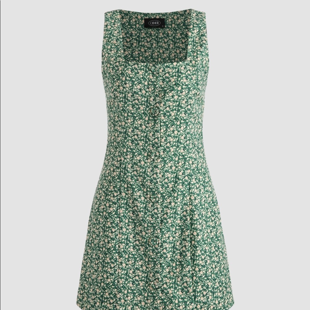 Green mini shift dress